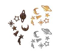 Operitacx Lot 105 Breloques Étoiles Lunes En Alliage Pour Bijoux Diy, Charges D'alliage Multicolores Blanc k or Bleu Ancien, Accessoires De Remplissage Époxy Pour Créations Artisanales