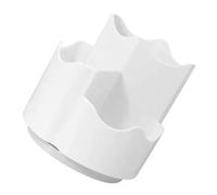 Operitacx Lot 2 Porte-stylo Rotatif 3 Compartiments Blanc Organisateur de Pinceaux de Maquillage Bureau Multifonctionnel Rangement Cosmétique Présent Noël