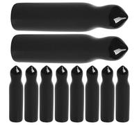Operitacx Lot de 10 Bouchons Anti-poussière en Caoutchouc Noir pour Verseurs de Bouteilles D'alcool, Légers et Adaptés aux Bars et Pubs