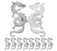 Operitacx Lot de 10 Breloques pour Ongles Dragon en Alliage Argenté, Petits Charms pour Manucure Diy, Décoration Ongles pour Femmes, Accessoires Nail Art Résistants et Brillants, Usage