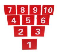Operitacx Lot de 10 numéros de table (1 à 10), marqueurs de table en acrylique double face - Signalétique pour restaurants, mariages, banquets, réceptions, rouge