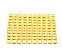 Operitacx Lot de 10 Set de Étiquettes Numérotées à Clip Plastique Jaune 10 Mm, Marqueurs de Fil à Code Couleur 0-9 pour Gestion et Identification Rapide des Câbles Électriques et