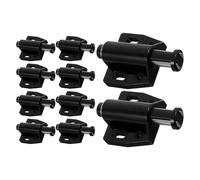 Operitacx Lot de 10 Sets de Loquets Magnétiques Noirs à Pression pour Porte de Placard, Dispositif de Rebond Invisible Ouverture par Simple Appui, Fermeture Sécurisée Cuisine et Salle