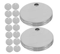 Operitacx Lot de 100 Médailles à Graver Rondes en Acier Inoxydable, Blanches pour Estampage, Légères, Résistantes à L’usure, pour Pendentif et Porte-clés