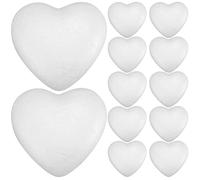 Operitacx Lot de 12 Boules en Mousse Blanche pour Embryon - Boules en Mousse - Cœurs en polystyrène - pour Le Bricolage, Les Mariages, Les créatifs