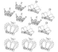 Operitacx Lot de 12 Décorations D'ongles 3d en Strass Forme Couronne, Accessoires Nail Art Diy, Alliage Solide, pour Manucure Festive et Soins des Ongles, Ornements Scintillants pour Noël