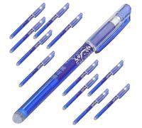 Operitacx Lot de 12 set de Stylos à Encre Bleue Effaçables 0,5 MM, Pointe Fine Gel, pour Bureau et École, Écriture Fluide et Correction Facile, Fournitures Scolaires et Professionnelles