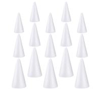 Operitacx Lot De 15 Cônes En Polystyrène Pour Loisirs Créatifs Cônes En Mousse Pour Sapin De Noël De 7 5 Cm 9 9 Cm Et 15 9 Cm En Forme De Cône Blanc Pour Projets Artistiques Sapin De Noël