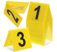 Operitacx Lot de 15 marqueurs de preuves de scène de Crime - 1 à 15 - Marqueurs de preuves pour scène de Crime, Halloween, décoration de fête - Jaune