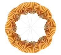 Operitacx Lot de 16 Décorations Gâteau Éventail en Papier Or, Cake Toppers Élégants pour Anniversaire, Décoration Créative et Délicate pour Cupcakes et Desserts