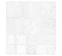 Operitacx Lot de 16 pochoirs d'impression en peau d'animaux - Léopard - Vache - Poisson - Tigre - Pour dessiner - Pochoirs en plastique - Pour peindre sur des meubles bois