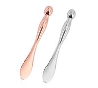 Operitacx Lot de 2 Bâtonnets de Massage Yeux en Alliage de Zinc, Applicateurs pour Crème Contour des Yeux et Soins Visage, Outils Fiables pour Soin Peau, Usage Quotidien Poches, Finition