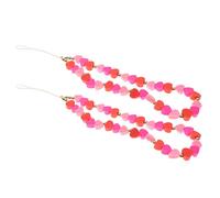 Operitacx Lot de 2 Chaînes pour Suspendre Téléphones Portables en Pâte Polymère, Lanières Décoratives Perles Cœur Rose, Accessoires Chics pour Femmes, Bracelets Téléphoniques Élégants,