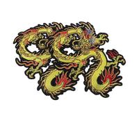 Operitacx Lot de 2 Écussons Brodés Thermocollants à Motif Dragon Chinois, Petits Patchs Décoratifs pour Vêtements, Paquet et Chapeaux, Appliques Résistantes et Faciles à Fixer pour Couture