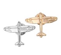 Operitacx Lot de 2 Épinglettes Avion en Alliage de Zinc, Accessoires Décoratifs et Faciles à Porter pour Femmes et Hommes Lors de Réunions D'affaires et Dîners