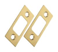 Operitacx Lot de 2 Gâches D'angle de Verrouillage en Acier Inoxydable, Plaque Arrière pour Serrures à Pêne Dormant, Finition Dorée, pour Portes en Bois - Quincaillerie de Sécurité Maison