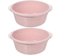 Operitacx Lot de 2 Lavabos Plastiques Multifonctions pour Salle de Bain Cuisine, Taille Moyenne, Couleur Rose Nordique, Seaux Antidérapants pour Bains de Pieds et Usage Domestique