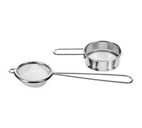 Operitacx Lot de 2 Passoires à Farine Rondes en Acier Inoxydable, Tamis Cuisine Pratique et Simple pour Filtrer la Farine et Poudrer en Pâtisserie