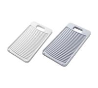 Operitacx Lot de 2 Planches à Laver Domestiques en Plastique Blanc et Gris, Planche à Laver Pratique pour Lavage à Main, Surface Ondulée Antidérapante, Taille Moyenne, pour Maison