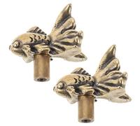 Operitacx Lot de 2 Poignées de Tiroir Vintage en Laiton Ancien, Tirettes de Poisson Rouge Décoratives, Poignées de Meubles pour Armoires et Commodes, Style Rétro pour Chambre Cuisine