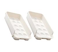 Operitacx Lot de 2 Porte-œufs Résistant à L'usure pour Réfrigérateur, Organisateur Multifonction Tiroir en Plastique Épaissi, Rangement Pratique Cuisine Ménagère, Conserve les Œufs Frais