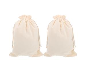 Operitacx Lot de 2 Sacs à Pain réutilisables - à Farine avec Double Cordon de Serrage - en Toile Lavable pour Loisirs créatifs, Fruits, oignons, vêtements, Courses et Articles ménagers - 42 x 27