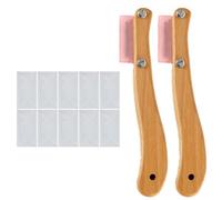 Operitacx Lot de 2 Sets de Sets de Couteaux Acier Inoxydable avec Manche en Bois, Lame Amovible et 5 Lames Remplaçables pour Découpe de Pâte Cuisine et Pâtisserie