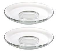 Operitacx Lot de 2 Soucoupes à Thé en Verre Rondes Pratiques, Protège la Table des Rayures, pour Hôtel ou Espace de Dégustation Réutilisable