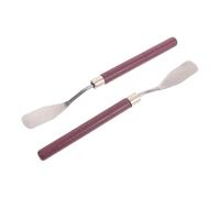 Operitacx Lot de 2 Spatules à Cendres de Moxa 17 Cm Manche en Bois - Outil de Grattage en Métal pour Nettoyage des Cendres, Accessoire de Moxibustion à Domicile, Pratique pour