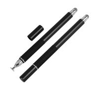 Operitacx Lot De 2 Stylets Multifonctions pour Tablette Tactile, Stylo à Bille avec Pointe Capacitive Fine en Fibre, Universels Et Précis, Noir, pour Écriture Et Dessin sur Smartphones Et Tablettes