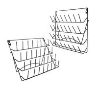 Operitacx Lot de 2 Supports Métalliques Muraux 30X20 CM en Fer Robuste, Organisateur Multifonction pour Bouteilles et Tasses, Étagère de Présentation Cuisine et Salle de Bain