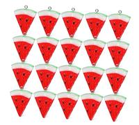 Operitacx Lot De 20 Breloques En Résine Mini Tranches De Pastèque, Accessoires De Bijoux Fruités Pour Création Diy, Couleurs Réalistes, Légères, Pour Bracelets Et Colliers D'été