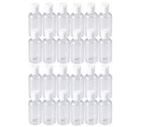 Operitacx Lot de 24 Bouteilles Rechargeables Blanches 75ml en Plastique Léger, pour Crème et Soin des Mains Lors de Voyages D'affaires ou Sportifs Couleur Aléatoire