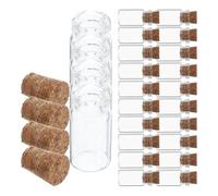 Operitacx Lot de 24 Mini Bocaux en Verre avec Bouchon de Liège 1 ML, Transparence, Bouteilles Décoratives pour Messages et Souhaits