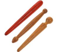 Operitacx Lot de 3 Bâtonnets de Massage en Bois Naturel Multifonctionnels pour Réflexologie Plantaire Visage et Nuque Outils de Massage Manuel pour Stimulation des Points D’acupression