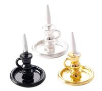 Operitacx Lot De 3 Bougeoirs Miniatures pour Maison De Poupée Bougeoirs Miniatures Décorations pour Petites Maisons Accessoires Miniatures Échelle 1/12