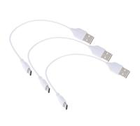 Operitacx Lot de 3 Câbles USB Type-c 20cm, Connecteurs Résistants la Chaleur, Protection la Surcharge, Compatibles Station de Charge Multi Ports et Power Bank, Câble en TPE et Cuivre Blanc