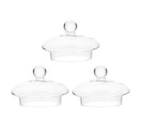 Operitacx Lot de 3 couvercles en verre de 7,5 cm, étanches à l'air, couvercles en verre de rechange pour théière en, de filtre à thé en, de bouilloire pour théière en