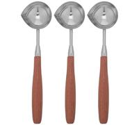 Operitacx Lot de 3 Cuillères à Cire avec Manche en Bois Ciré, Bec Verseur Antiadhésif, Grosse Capacité, Outil pour Fondre et Mélanger la Cire, Kit pour Sceaux D’enveloppes et