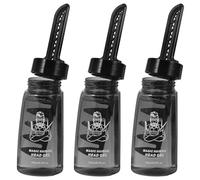 Operitacx Lot de 3 Flacons Vides de Gel Coiffant Noir 260ml en Plastique avec Peigne Intégré pour Coiffure Portable Homme Barbier