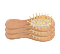 Operitacx Lot de 3 Peignes en Bois Portables avec Coussin Gonflable Blanc, Mini Peignes de Massage Multifonctions pour Cheveux Démêlés, Confortables et Pratiques pour Soins Capillaires
