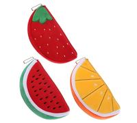 Operitacx Lot de 3 Porte-Monnaie à Dessin Animé Fruité en Polyester Léger et Compact, Petite Pochette Multifonction pour Paquet à Main ou Rangement Quotidien