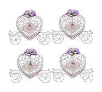 Operitacx Lot De 4 Centres De Table En Forme De Calèche Organiseurs De Bijoux Centres De Table Boîtes À Bonbons Porte-Fleurs Contenants À Sucre Fer Violet