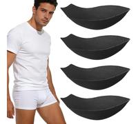 Operitacx Lot de 4 Coussinets en Mousse Perforée Noir Coque de Protection de U pour sous-Vêtements Masculins Maintien Intime pour Slips de Sport et Natation