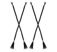 Operitacx Lot de 4 Extensions de Cheveux Tressées à Clips, Postiches Synthétiques Noirs, Queue de Cheval Tressée, Mèches pour Tresses, Extensions de Cheveux pour Coiffures Tendances