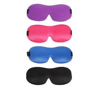 Operitacx Lot de 4 Masques de Sommeil 3d Cache-yeux en Polyester, Occultant et Respirant, sans Nez, Couleurs Noir Bleu Rose Violet, Masque de Voyage Confortable pour Adultes et Garçon