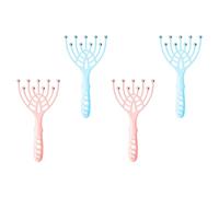 Operitacx Lot de 4 Masseurs de Tête Manuels à 9 Griffes en Acier Inoxydable, Outils de Relaxation du Cuir Chevelu, Légers et Compacts, pour Massage Crânien à Domicile, Voyage et Bureau,
