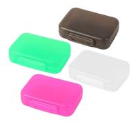 Operitacx Lot de 4 Piluliers Étanches en Plastique Rigide, Grand Format Rectangulaire, Couleurs Assorties, Organisateur Portable pour Remède et Vitamines en Voyage