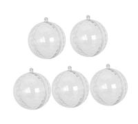 Operitacx Lot de 5 Boîtes à Bonbons en Plastique Transparentes, Mini Boules Disco Suspendues de 8 Cm, Boîte à Dragées pour Mariage, Anniversaire et Décoration de Fête