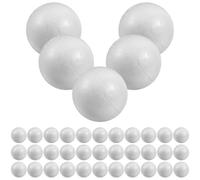 Operitacx Lot de 50 boules rondes en polystyrène solide pour décoration de mariage, modélisation, artisanat, artisanat, (solide 5 cm)